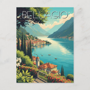 Sjö Como Bellagio Italien Vykort