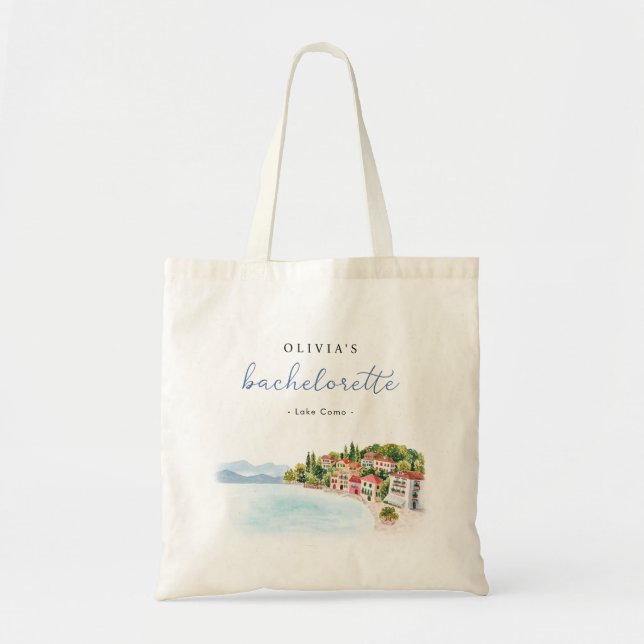 Sjö Como Italien Bachelorette Party Canvas Tote Ba Tygkasse (Framsidan)