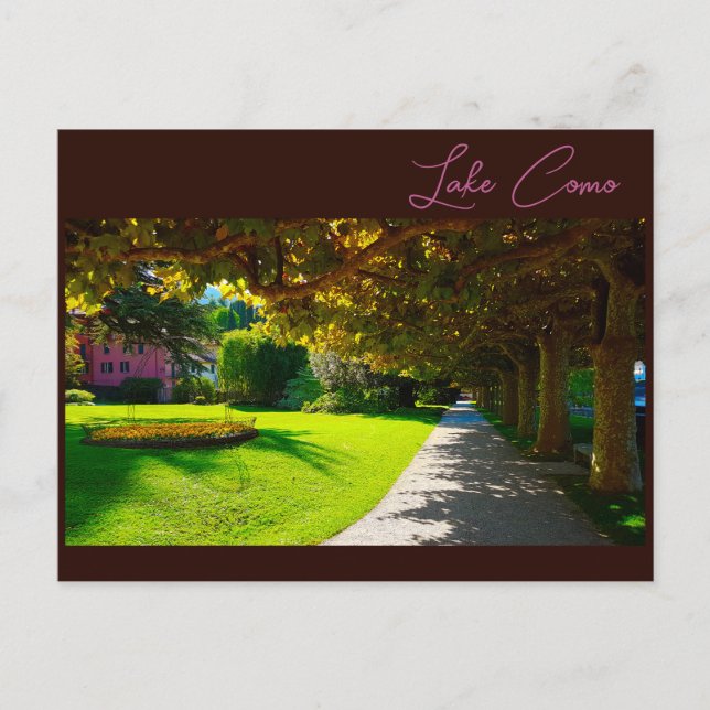 Sjö Como Italien Bellagio Walkway Vykort (Framsida)