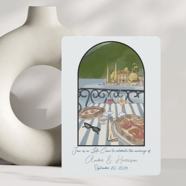 Sjö Como Italien Bröllop spara datum Inbjudningar (Skapare uppladdad)