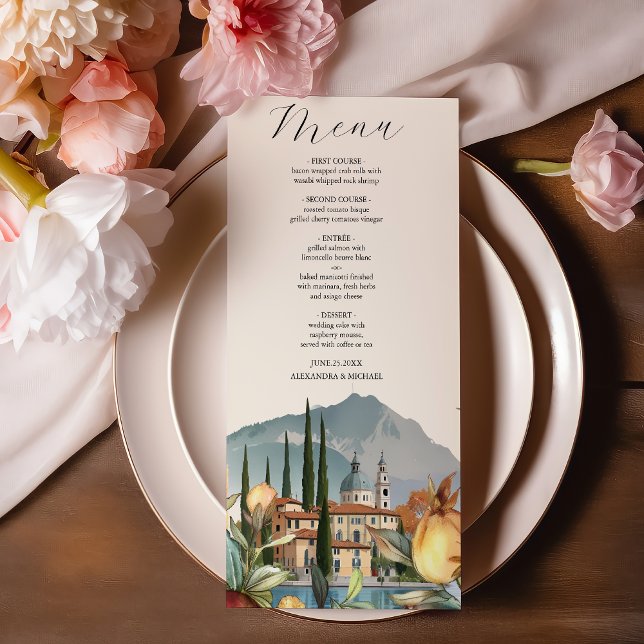 Sjö Como Italien Destination Wedding Meny (Skapare uppladdad)