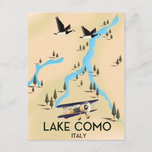 Sjö Como Italien Karta Travel-affisch Vykort