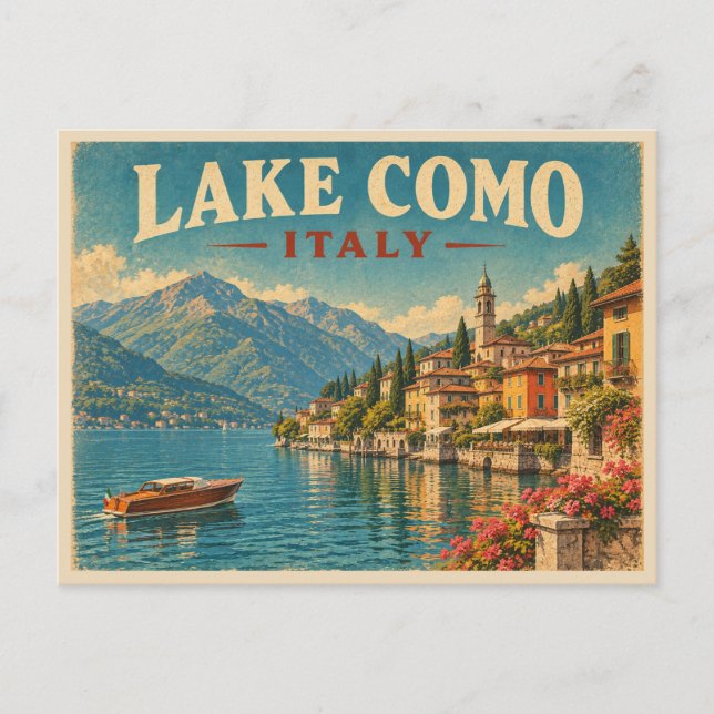 Sjö Como Italien Resa  Vykort (Framsida)