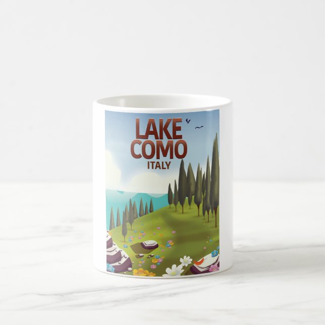 Sjö Como Italien resebrev. Kaffemugg (Center)