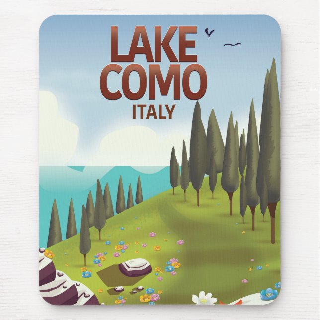 Sjö Como Italien resebrev. Musmatta (Framsidan)