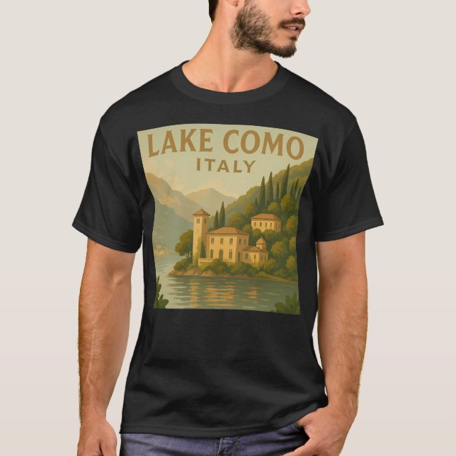 Sjö Como Italien T Shirt (Framsida)