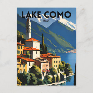 Sjö Como Italien Traditional Travel Poster Vykort