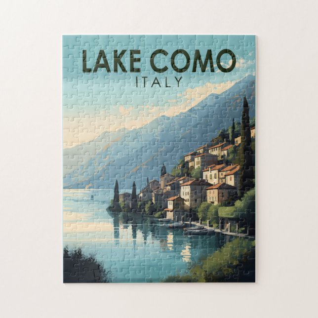 Sjö Como Italien Travel Art Vintage Pussel (Vertikal)