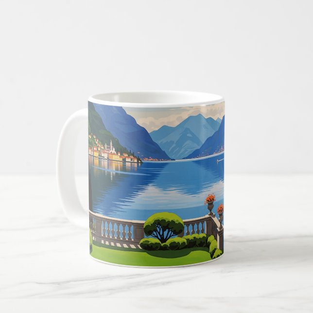 Sjö Como Italien Travel Kaffemugg (Framsida vänster)