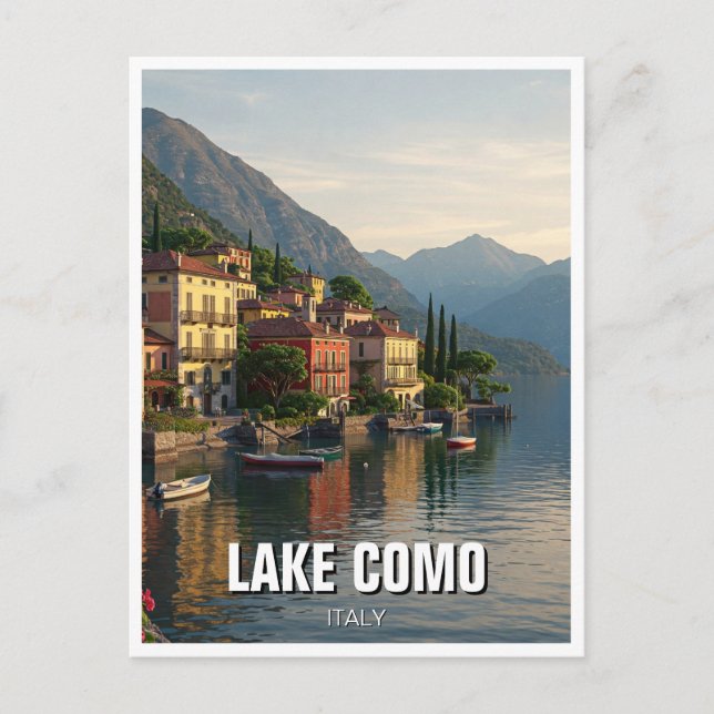Sjö Como Italien Travel Vykort (Framsida)