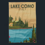 Sjö Como Italien Vintage Kökshandduk<br><div class="desc">Sjö Como-vektorkonsdesign. Sjö Como,  som ligger i den norra Italiens Lombardiet,  är en storskalig region som är känd för sin dramatiska miljö och som står mot Alpernornas fotfäste.</div>