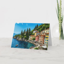 Sjö Como Italien Watercolor Kort