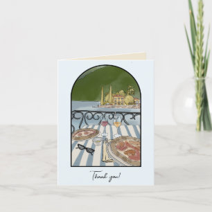 Sjö como, Italien Watercolor Tack Kort