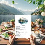 Sjö Como Italienska destinationsbröllop Meny<br><div class="desc">Gästkort för italienska Sjö Como bröllop.</div>