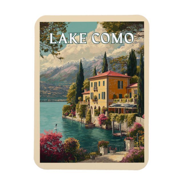 Sjö Como - Italienska Lakeside Charm Magnet (Vertikal)