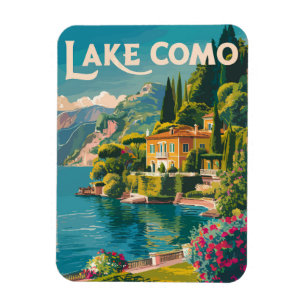 Sjö Como Painterly Travel Art Vintage Magnet