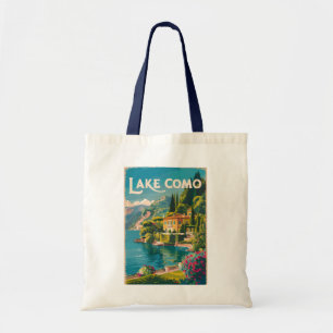 Sjö Como Painterly Travel Art Vintage Tygkasse
