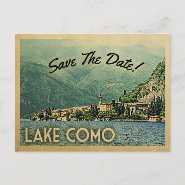Sjö Como Save Date Menaggio-Italien Meddelande Vykort (Framsida)