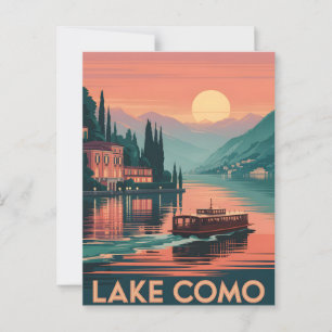 Sjö Como sunset Vykort