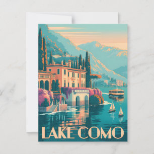 Sjö Como Vintage Vykort
