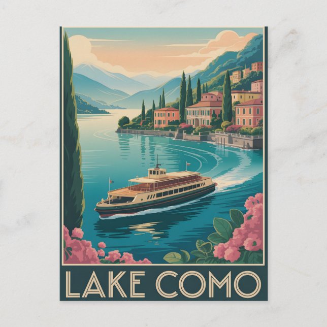 Sjö Como Vintage Vykort (Framsida)