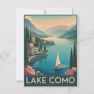 Sjö Como Vintage Vykort