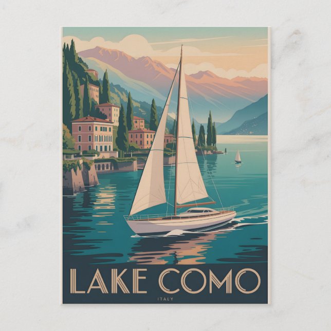 Sjö Como Vintage Vykort (Framsida)