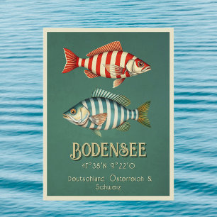 Sjö Constance Bodensee Tysklant vykort för fisk