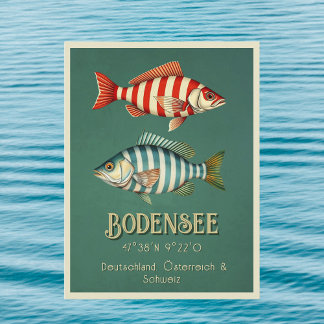 Sjö Constance Bodensee Tysklant vykort för fisk