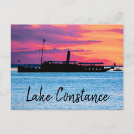 Sjö Constance Steamboat vid Sunset Art Vykort