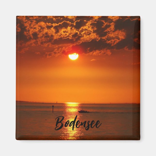 Sjö Constance Sunset i Vorarlberg i Österrike Magnet (Framsidan)