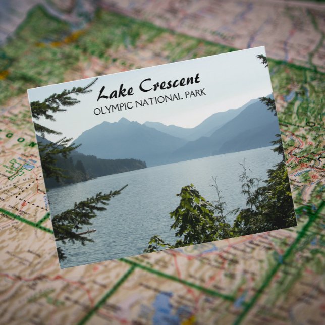 Sjö Crescent, Washington Travel Photo Vykort (In Situ Map)