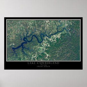 Sjö Cumberland Kentucky Satellite Poster Karta