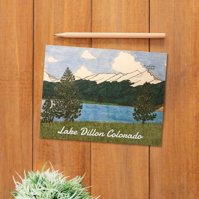 Sjö Dillon Colorado Färgpenna Illustration Vykort (Skapare uppladdad)