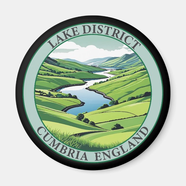 Sjö District Cumbria England Magnet (Framsidan)