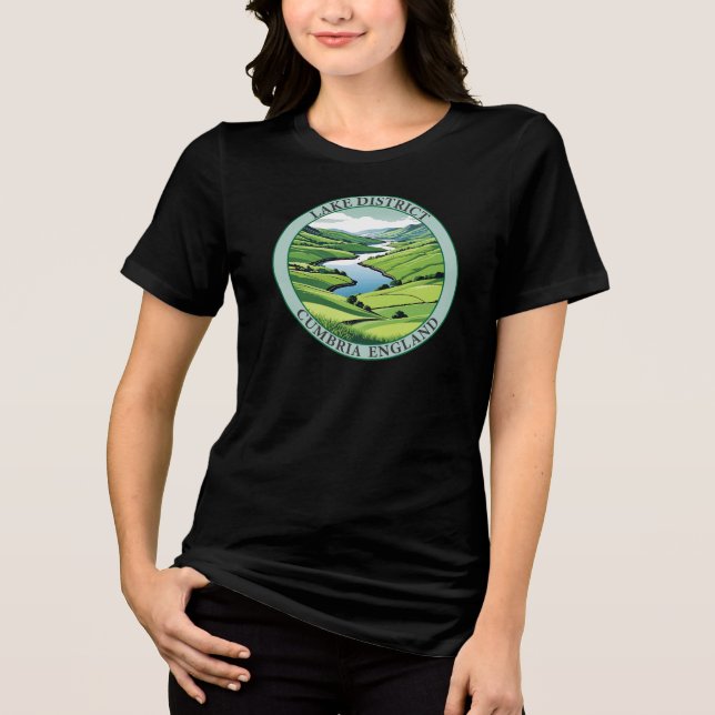 Sjö District Cumbria England T Shirt (Framsida)