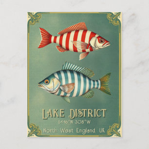 Sjö District England, Storbritannien, nautiskt vyk Vykort