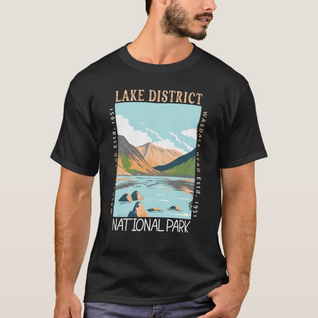 Sjö District National Park England Distress T Shirt (Framsida)