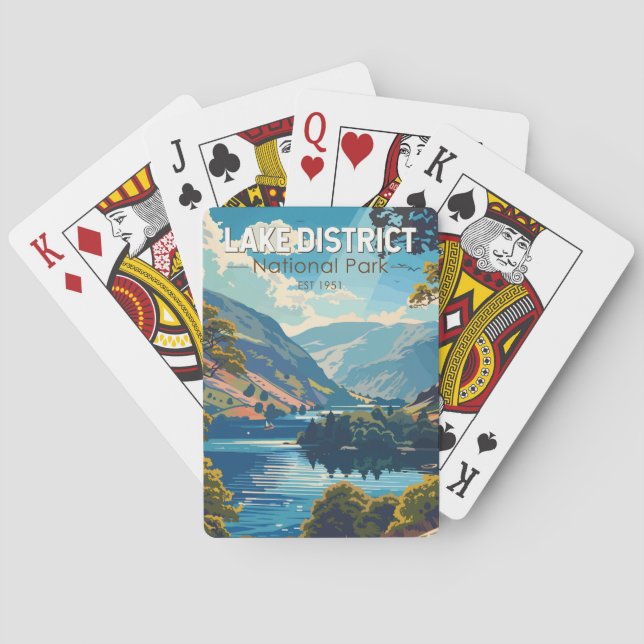 Sjö District National Park England Travel Art Casinokort (Baksidan)
