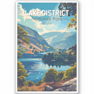 Sjö District National Park England Travel Art Klistermärken