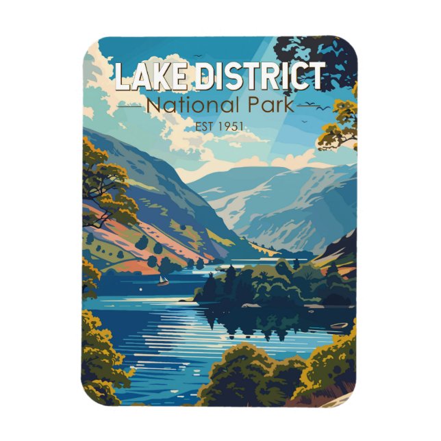 Sjö District National Park England Travel Art Magnet (Vertikal)
