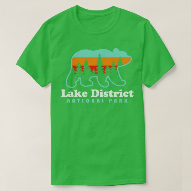 Sjö District National Park England Wales Bear Ret T Shirt (Design framsida)