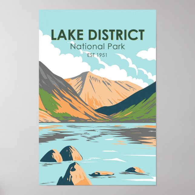 Sjö District National Park Wasdale Head England Poster (Framsidan)