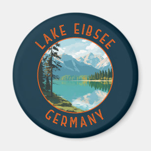 Sjö Eibsee Tyskland Retro Distress Circle Magnet