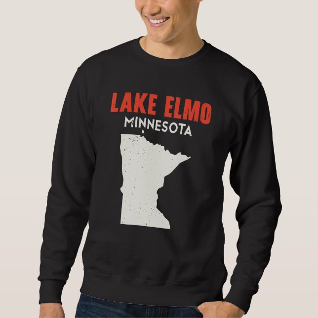 Sjö Elmo Minnesota USA Stat Amerika Resa Minne Lång Ärmad Tröja (Framsida)