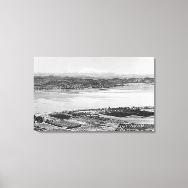 Sjö Elsinore, CA Aerial Town och Sjö View Canvastryck (Framsida)