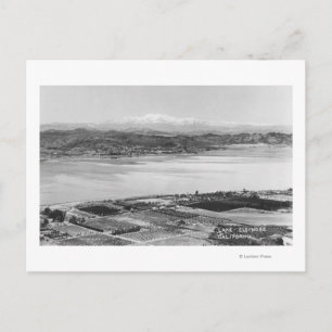 Sjö Elsinore, CA Aerial Town och Sjö View Vykort