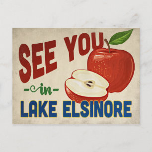 Sjö Elsinore California Apple - Vintage resor Vykort