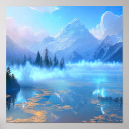 Sjö, en Mystical Blue Mist Poster