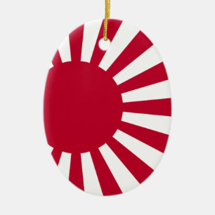 Sjö- Ensign av Japan - japansk resningsolflagga Julgransprydnad Keramik